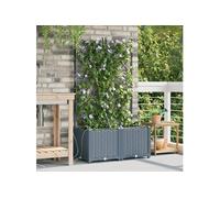 Jardinières avec système d irrigation de 2 pièces Gris clair