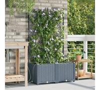 Jardinières avec système d irrigation de 2 pièces Gris clair Gris clair G
