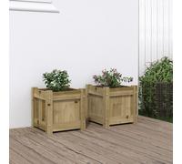 Vidaxl Jardinières 2 Pcs Bois De Pin Imprégné