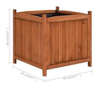 Jardinières carrées en bois de sapin KIMISS - Lot de 2 - 50x50x50 cm - Résistantes aux intempéries