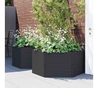 Jardinières de jardin 2 pcs anthracite PP lit surélevé pot de fleurs vidaXL