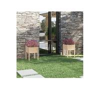 Jardinières d'extérieur 2 pcs 50x50x70 cm bois de pin massif810800