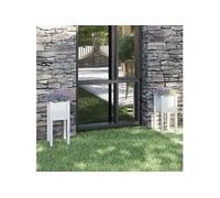 Vidaxl Jardinières D'extérieur 2 Pcs Blanc 31x31x70 Cm Bois De Pin Blanc