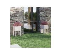 Ensemble de 2 Jardinières en Bois - 40x40x70 cm - Fabriqué en Pin Massif - Plusi