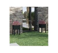 Jardinières d'extérieur 2pcs Noir 40x40x70cm Bois de pin massif810798