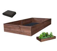 Jardinieres Exterieur - Carré Potager Extérieur en Bois IMPRÉGNÉ Robuste 120x80x27cm - Planches Pré-Perforées - Montage Facile - Feutre de Drainage Inclus
