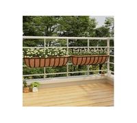 Jardinières Murales 2 Pcs En Coco Noir 91x20x23 Cm Acier