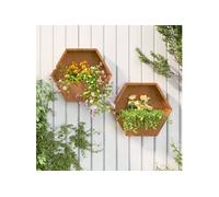 vidaXL Jardinières Murales 2 pcs, Lits Surélevé, Bacs à Fleurs, Pots de Plantes, Boîtes à Fleurs Jardin Patio Terrasse, Rouillé Acier Corten 46x10x40 cm