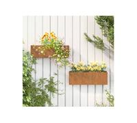 Jardinières murales 2 pcs Rouillé Acier corten 53x10x17 cm