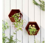 Jardinières Murales Bacs à Fleurs Terrasse 2 pcs Rouillé Acier Corten vidaXL