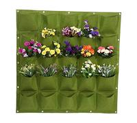 Jardinières murales verticales, 25 sacs de jardin extérieur Sacs de plantation verticaux suspendus Conteneurs de croissance de fleurs en feutre Sacs de jardinière en tissu pour jardin intérieur extéri