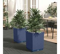 vidaXL Jardinières 2 pcs, Bacs à Fleurs, Pots à Plantes, Boîtes à Fleurs Jardin Terrasse Patio Extérieur, Bleu Gris 30x30x37 364180