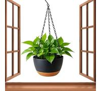 Jardinières pour d'intérieur Panier de fleurs suspendu avec plateau | Jardinière d'intérieur pour maison, étagère, terrasse, fenêtre, porche, jardin, mur extérieur, terrasse