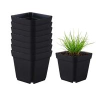 Jardinières pour pépinière - Lot de 50 verres réutilisables pour Pot de pépinière noir avec trous de drainage | Ensemble de jardin pour , légumes, fruits,