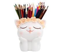 Jardinières Succulentes - Pot De Fleur Animal Unique pour Intérieur | Chat Jardinières Pots Résine Tête Planteur Stylo Crayon Porte-Brosse Pot Mignon Pots Bureau Cadeau pour