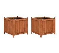 Jardinières surélevées 2 pcs 50x50x50 cm Bois de sapin