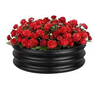 Jardinières Surélevées Galvanisées Pour Le Jardin, Jardinière Surélevée En Métal Avec Rebord De Sécurité, Jardinière Ronde Pour Fleurs, Herbes Aromatiques Et Plantes Succulentes, 107 x 107 x 20 cm