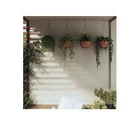 Jardinières suspendues 4 pcs avec doublure coco Noir Ø 30x52 cm