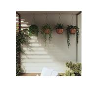 Jardinières suspendues 4 pcs avec doublure coco Noir Ø 35x52 cm vidaXL