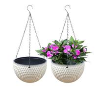 Jardinières suspendues - Pot de suspendu d'arrosage, conception de jardinière ventilée durable, structure portante solide, pièce de décoration de jardin de plafond de fenêtre, ensemble d'arrosa