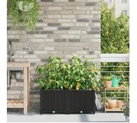 Jardinières avec Système d Irrigation 2 pcs Noir