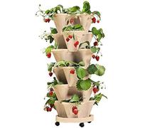 Jardinières Verticales De Fraises Tower Garden Jardinière Empilable à 6 Niveaux Jardinières De Légumes D’Herbes Aromatiques Empilables Intérieur Et Extérieur Cultiver Un, F