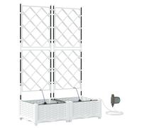 Jardinières Vidaxl Avec Système D'irrigation 2 Pcs Blanc
