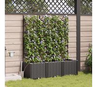 vidaXL Jardinières de Jardin avec système d'irrigation 3 pcs Noir