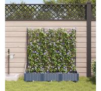 vidaXL Planteur de jardin en plastique gris 120 x 40 x 126 cm