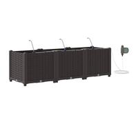 Jardinières Vidaxl Avec Système D'irrigation D'eau 3 Pcs Marron