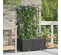 Jardinières Vidaxl Avec Système D'irrigation Par Eau 2 Pcs Noir