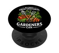 Jardiniers Contre IA Jardin Humour Plantes Gardening Garden PopSockets PopGrip Adhésif