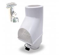 Jardinion Filtre pluie, séparateur feuilles 30,5 x 12 x 17,5cm Blanc | Séparateur de feuilles pour descente, collecteur pour récupérateur, raccord gouttière, siphon avec clapet