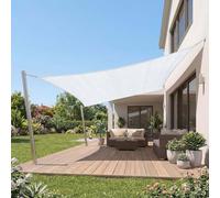 Jardinion Voile d’ombrage 2 x 3 m blanc rectangulaire - protection solaire terrasse, HDPE 180 g/m², voile d’ombrage avec protection UV, jardin balcon camping
