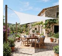 Jardinion voile d’ombrage 3,6 x 3,6 x 3,6 m blanc triangulaire - protection solaire terrasse, HDPE 180 g/m², voile d’ombre anti-UV, jardin balcon camping