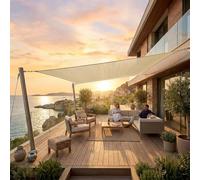 Jardinion Voile d’ombrage 3x4 m beige rectangulaire - protection solaire terrasse, HDPE 180 g/m², voile d’ombre avec protection UV, jardin balcon camping