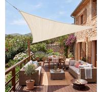 Jardinion voile d'ombrage triangulaire 3x3x3 m beige - protection solaire terrasse, HDPE 180 g/m², voile d'ombre UV, jardin balcon camping