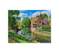 Jardins de Westgate, rivière Historique Stour，Puzzles pour Adultes 1000 Pièces Puzzles pour Adultes pour Enfants Papier Puzzle Adolescents Jeux Éducatifs Anti-Stress Jouet Cadeau（38x26cm）-B78