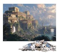 Jardins Suspendus de Babylone Puzzles en Bois pour Adultes 500 Pièces Décoration Cadeaux d'anniversaire pour Jeux Éducatifs Jeu De Défi Familial Relaxation Et Sagesse 500pcs (52x38cm)