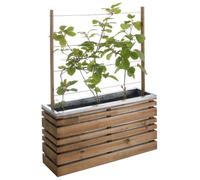 Jardipolys Bac à Fleurs avec Treillis teinté Brun LIGN Z - 110 L - Cerland