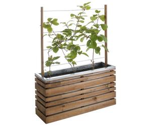 Jardipolys Bac à Fleurs avec Treillis teinté Brun LIGN Z - 110 L - Cerland