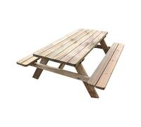 Jardipolys Table de Pique-Nique en Bois avec bancs intégrés 6 Personnes - 1,77 m en Bois - 177 x 160 x 73 cm - Cerland