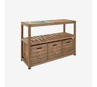 Jardipolys Table de rempotage 3 bacs de Rangement en Bois - 129 x 42 x 90 cm - Cerland