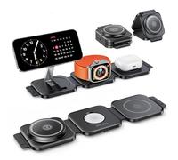 JARGOU Chargeur sans fil 3 en 1, station de chargement sans fil pliable pour iPhone 16/15/14/13/12, chargeur Apple Watch pour iWatch 9/Ultra 2/Ultra/8/7/6/SE/5/4/AirPods 2/3/Pro