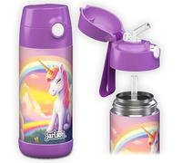 Jarlson® Gourde Enfant CHARLI [350ml] Bouteille Isotherme Anti Fuite avec Paille pour Garçons & Filles - Sans BPA & Phthalates - Gourde Inox pour École, Maternelle & Sport (Licorne 2.0)