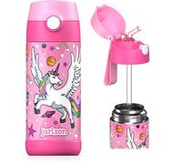 Jarlson® Gourde Enfant CHARLI [350ml] Bouteille Isotherme Anti Fuite avec Paille pour Garçons & Filles - Sans BPA & Phthalates - Gourde Inox pour École, Maternelle & Sport (Licorne 2)