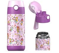 Jarlson® Gourde Enfant CHARLI [350ml] - Bouteille Isotherme Anti Fuite sans Paille pour Garçons & Filles - Sans BPA & Phthalates - Gourde Inox pour École, Maternelle & Sport (Princesse)