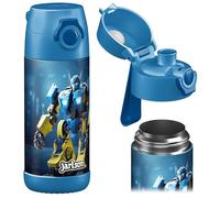 Jarlson® Gourde Enfant CHARLI [350ml] - Bouteille Isotherme Anti Fuite sans Paille pour Garçons & Filles - Sans BPA & Phthalates - Gourde Inox pour École, Maternelle & Sport (Robot)