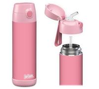 Jarlson® Gourde Enfant CHARLI [500ml] Bouteille Isotherme Anti Fuite avec Paille pour Garçons & Filles - Sans BPA & Phthalates - Gourde Inox pour École, Maternelle & Sport (Rose)