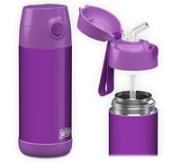 Jarlson Gourde Enfant Inox CHARLI - Bouteille Isotherme Enfant 350 ML - Gourdes sans BPA - avec de la Paille - pour l'école, Les Sports et la Maternelle - 350ml